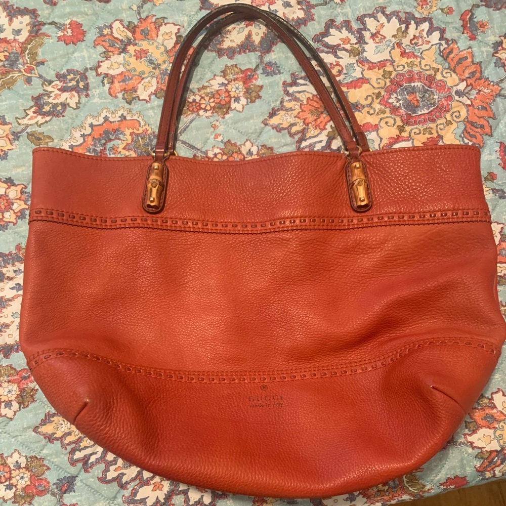 Large Gucci bamboo tote